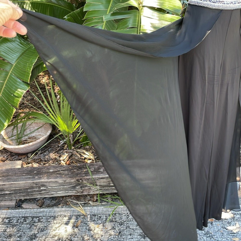 pure silk beaded wide leg jumpsuit - Picture 6 of 13